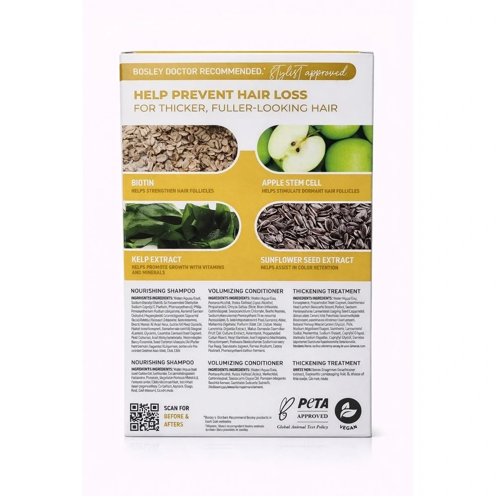 BosleyMD Defense Volumizing System 3-Step Hair Loss Prevention Kit for Fine Hair